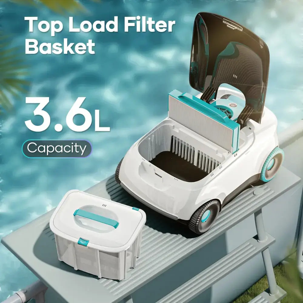 Aiper - Scuba L1 Cordless Robotic Pool Cleaner for Above-Ground Pools up to 1100sq.ft, Bumper Protection, Automatic Pool Vacuum - White