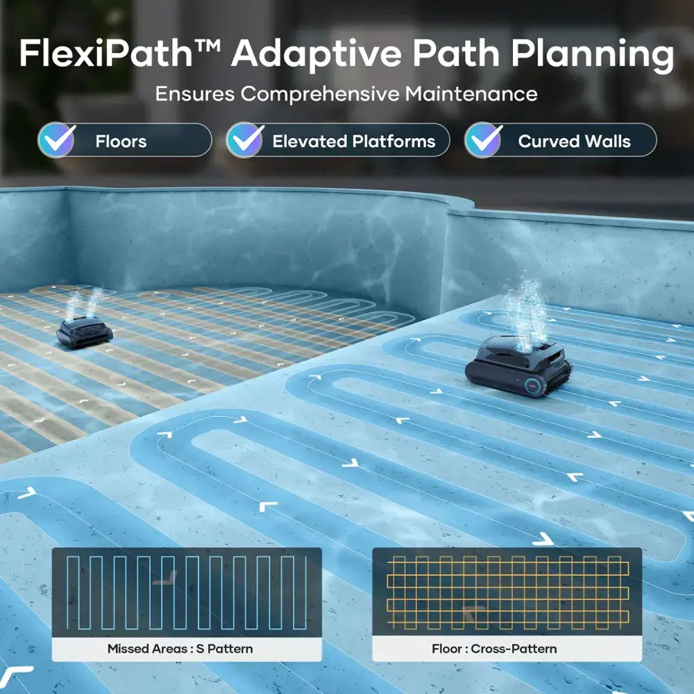 Aiper - Scuba X1 Pro: Adaptive Robotic Pool Cleaner, Max Coverage Ultra-Fine Filtration, Works with HydroComm Pure, 6,600 GPH - Gray