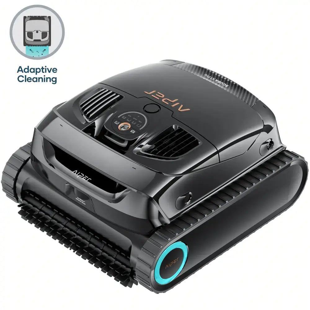 Aiper - Scuba X1 Pro: Adaptive Robotic Pool Cleaner, Max Coverage Ultra-Fine Filtration, Works with HydroComm Pure, 6,600 GPH - Gray