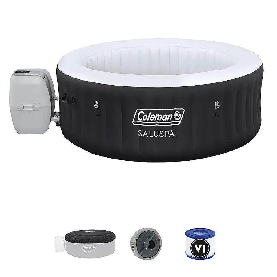 Coleman - 4 Person Portable Inflatable Outdoor Hot Tub - Black