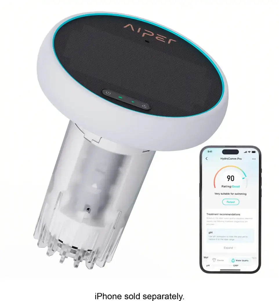 Aiper - HydroComm Pro: Water Quality Monitor with Underwater Communication for Scuba X1 Series, Tracks TDS, EC, pH, Temp & ORP - White