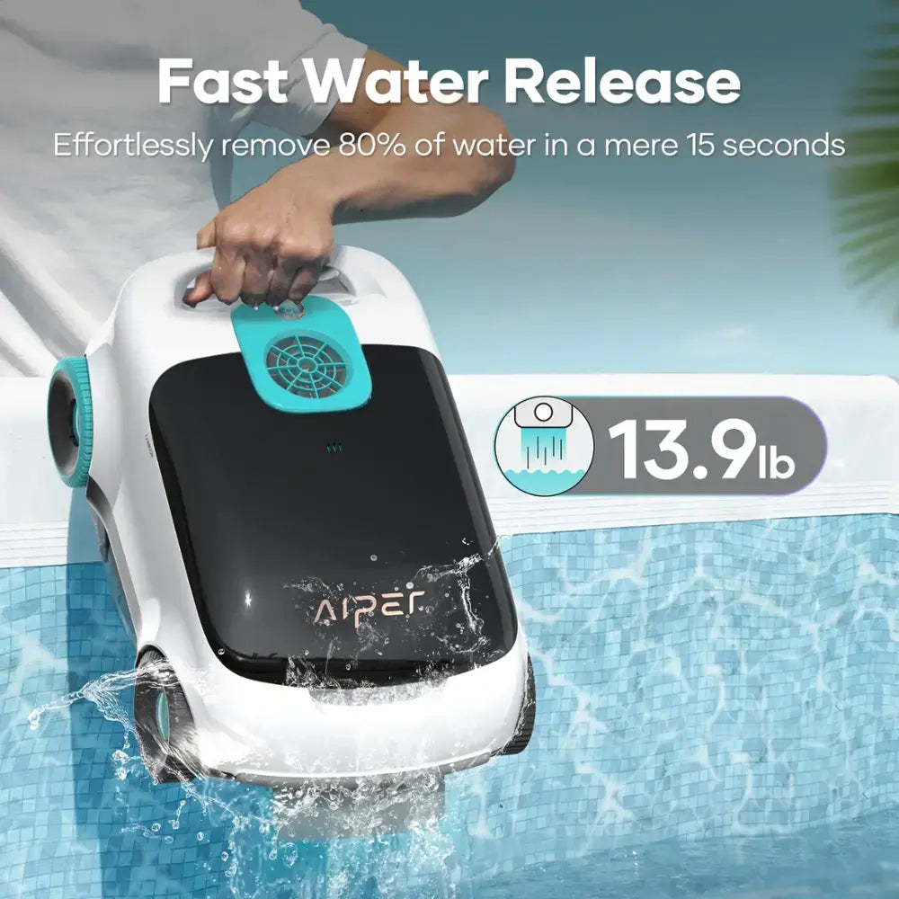 Aiper - Scuba L1 Cordless Robotic Pool Cleaner for Above-Ground Pools up to 1100sq.ft, Bumper Protection, Automatic Pool Vacuum - White