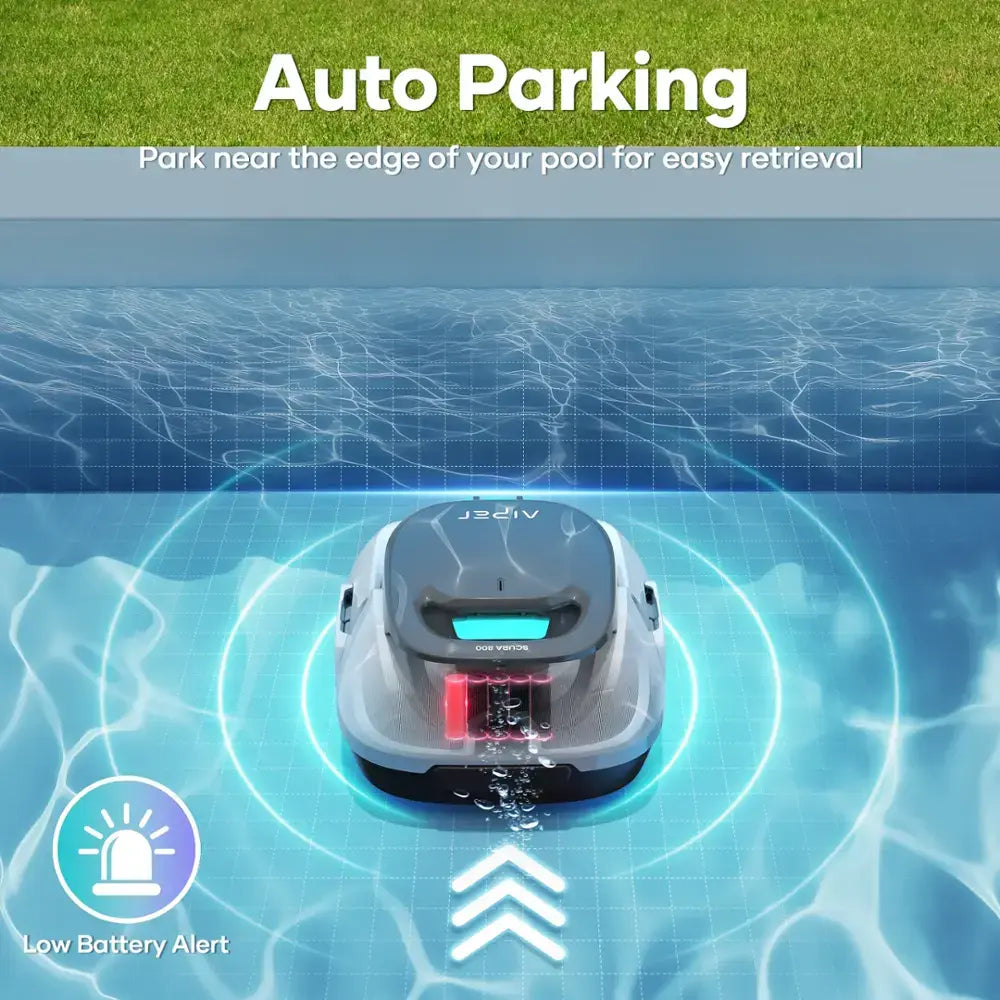 Aiper - Scuba 800 Cordless Robotic Pool Cleaner for Flat Above-Ground Pools up to 860sq.ft, Automatic Pool Vacuum - White