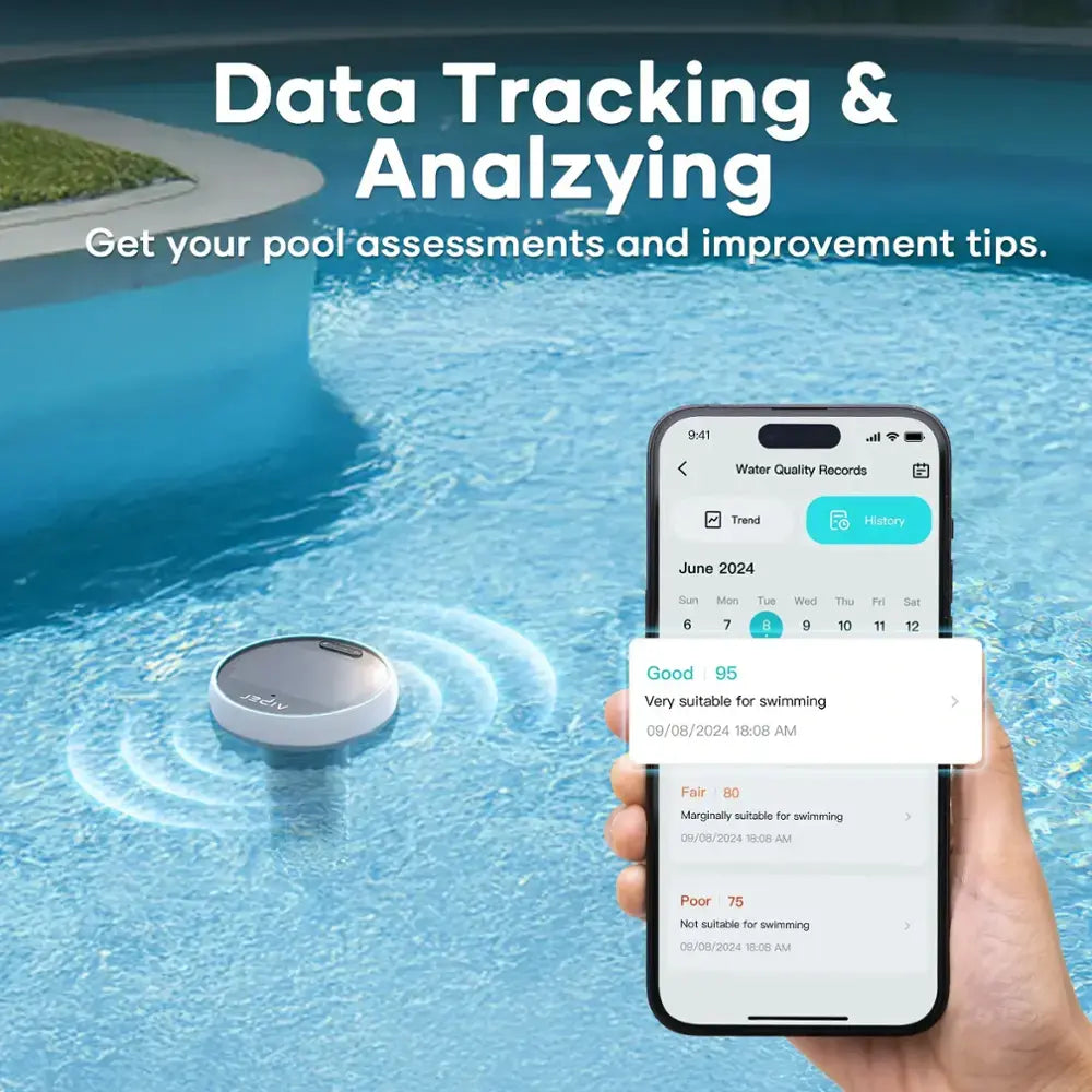 Aiper - HydroComm Pro: Water Quality Monitor with Underwater Communication for Scuba X1 Series, Tracks TDS, EC, pH, Temp & ORP - White