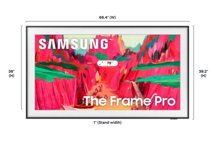 Samsung - 75” Class LS03FW The Frame Pro Series Neo QLED 4K UHD Art Mode SamsungVision AI Smart TV w/ Wall Mount (2025)