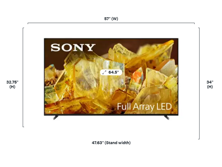 Sony - 65" Class BRAVIA XR X90L LED 4K UHD Smart Google TV (2023)