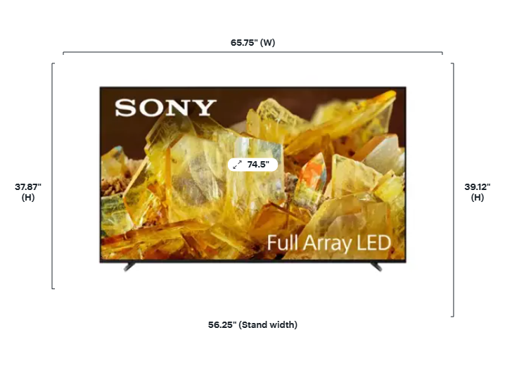 Sony - 75" Class BRAVIA XR X90L LED 4K UHD Smart Google TV (2023)