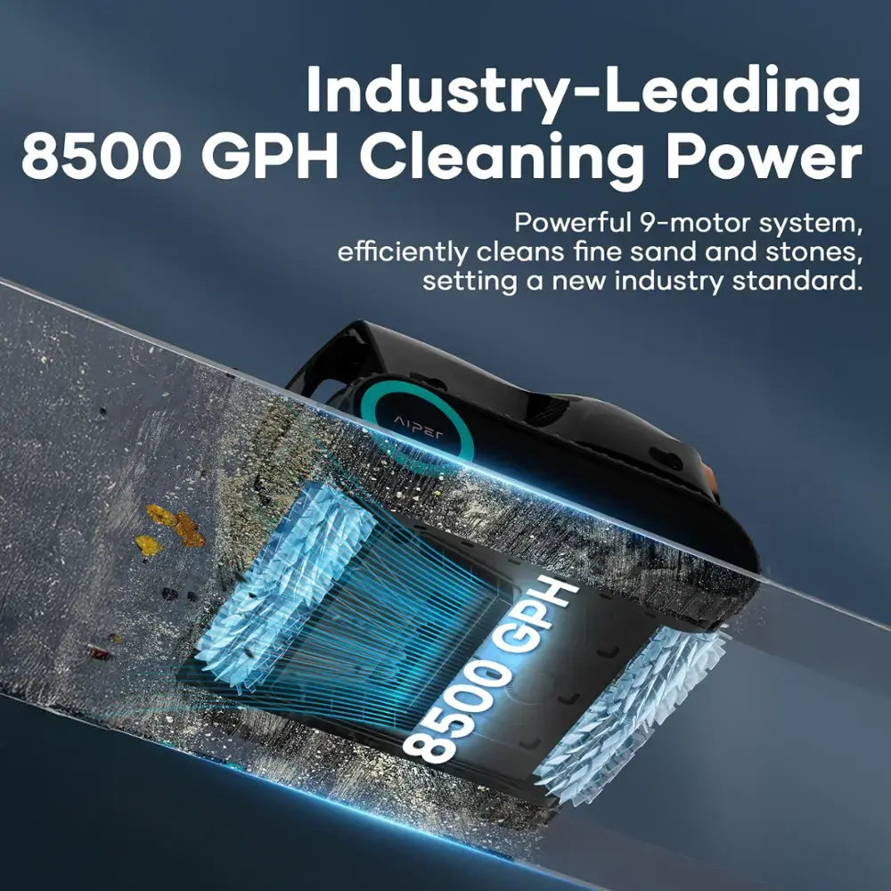 Aiper - Scuba X1 Pro Max: All-in-One Robotic Pool Cleaner with FlexiPath™ 2.0, OmniSense+™ 2.0, TVC Engine, and App Control - Gray