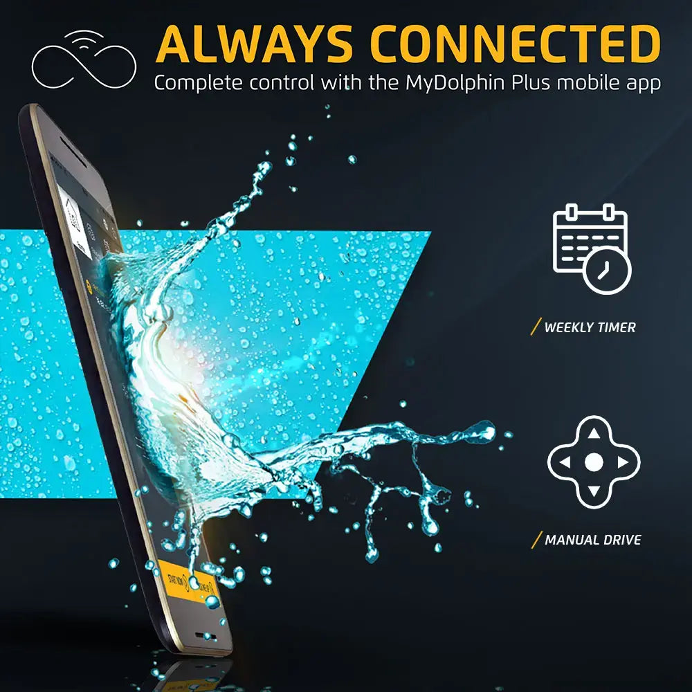 Dolphin - Explorer E30 Wi-Fi Automatic Robotic Pool Vacuum Cleaner, Wall Climbing, Waterline Scrubber Brush, Pools 50 FT in Length - Wi-Fi Connectivity