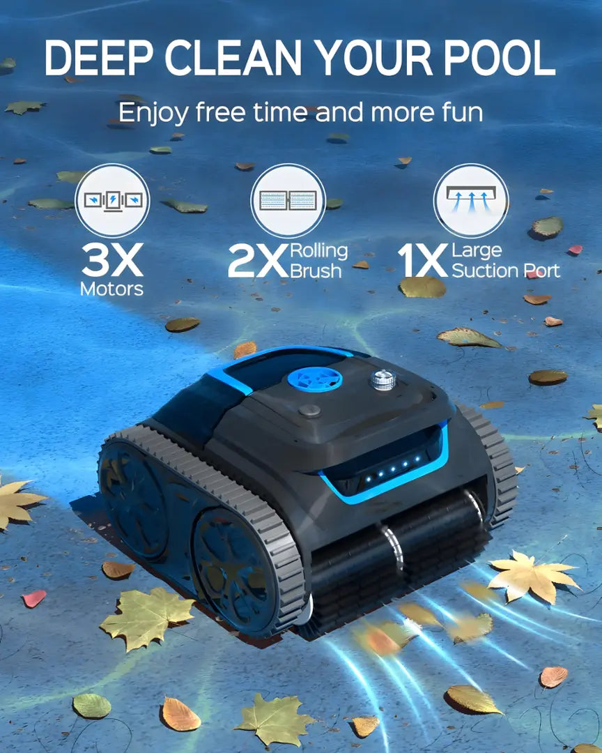 Wybot - S1 Cordless Robotic Pool Cleaner for In-Ground Pools up to 1300sq.ft, Pool Vacuum wiht Infrared Sensors - Gray