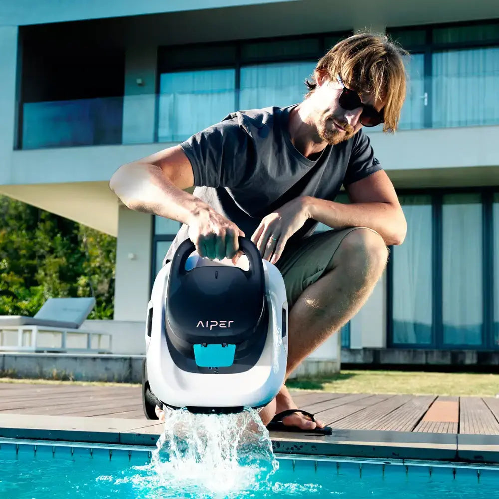Aiper - Scuba 800 Cordless Robotic Pool Cleaner for Flat Above-Ground Pools up to 860sq.ft, Automatic Pool Vacuum - White