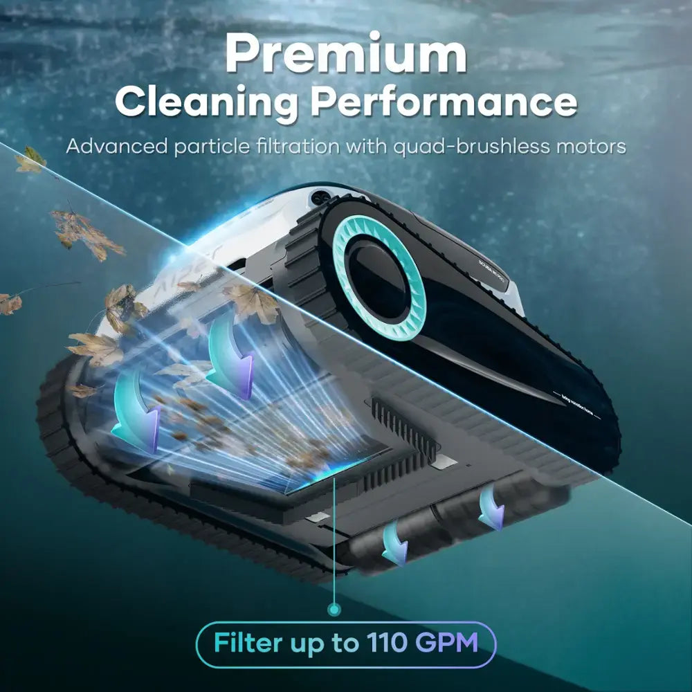 Aiper - Scuba N1 Pro Cordless Robotic Pool Cleaner for In-Ground Pools up to 2150sq.ft, Pool Vacuum with Infrared Sensors - White