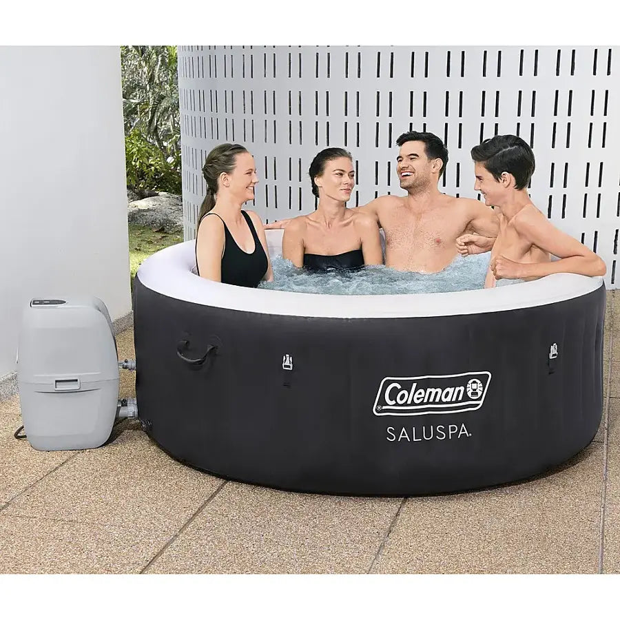 Coleman - 4 Person Portable Inflatable Outdoor Hot Tub - Black