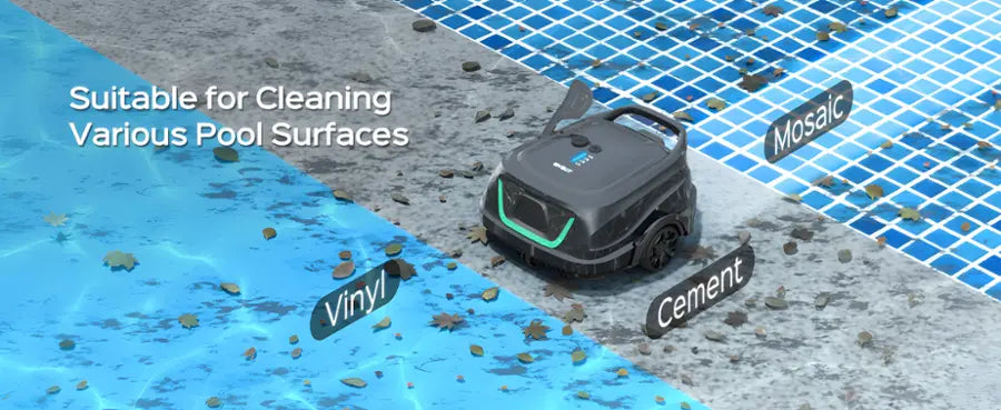 Wybot - A1 Cordless Robotic Pool Cleaner for In-Ground Pools up to 1076sq.ft, Pool Vacuum wiht Infrared Sensors - Black