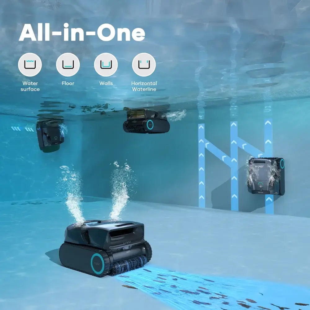 Aiper - Scuba X1 Pro Max: All-in-One Robotic Pool Cleaner with FlexiPath™ 2.0, OmniSense+™ 2.0, TVC Engine, and App Control - Gray