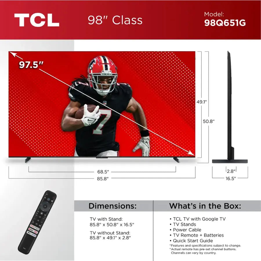 TCL - 98" Class Q6-Series 4K UHD HDR QLED Smart Google TV (2024)