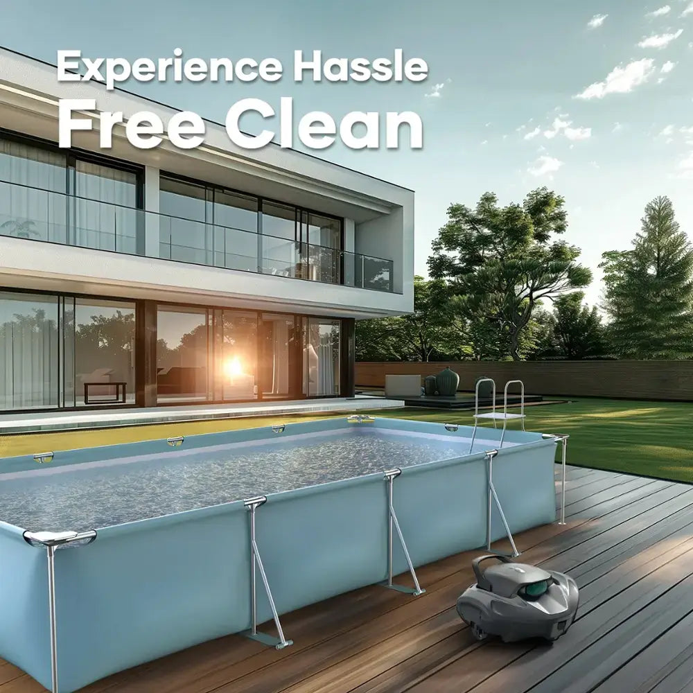 Aiper - SG 800B for Above Ground Pools 860sq.ft, 22GPM Suction Power Cordless Robotic Pool Vacuum - Gray
