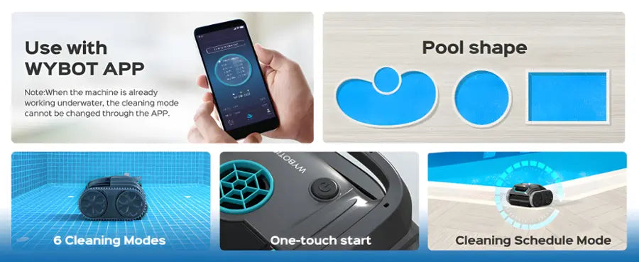 Wybot - S1 Cordless Robotic Pool Cleaner for In-Ground Pools up to 1300sq.ft, Pool Vacuum wiht Infrared Sensors - Gray