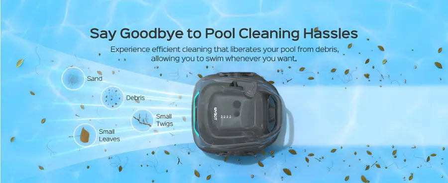 Wybot - A1 Cordless Robotic Pool Cleaner for In-Ground Pools up to 1076sq.ft, Pool Vacuum wiht Infrared Sensors - Black