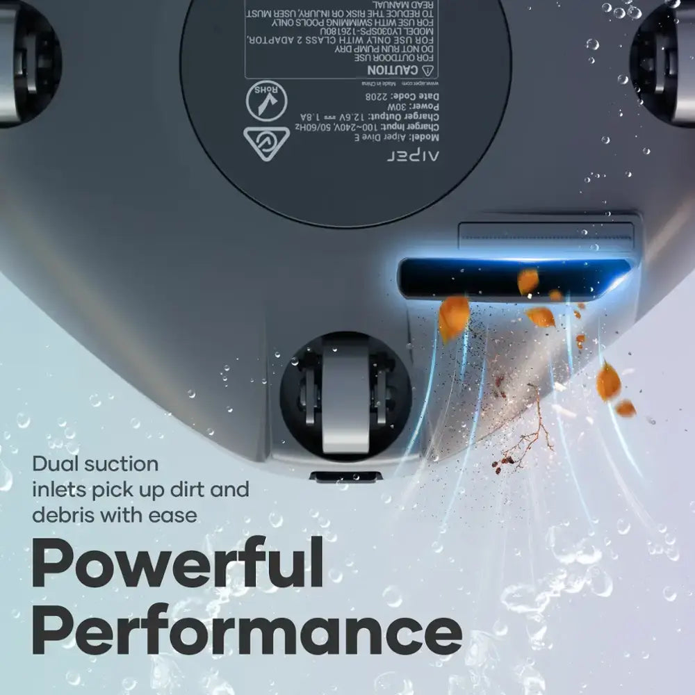 Aiper - SG 800B for Above Ground Pools 860sq.ft, 22GPM Suction Power Cordless Robotic Pool Vacuum - Gray